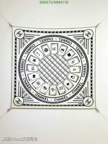 Chanel Silk Scarf 90x90cm - Iconic Design, Luxurious Feel - NM4118