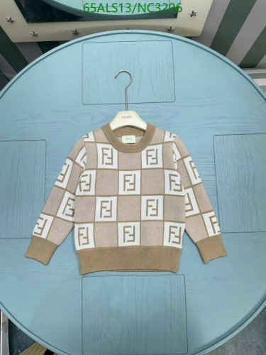 Fendi Kids Beige & White FF Logo Wool Sweater, Size 100-150, Great Gift