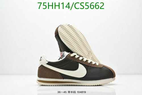 Nike Cortez Unisex Shoes, Leather & Suede, Brown/Black, EU36-45 - Comfortable Style