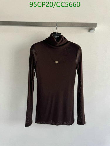 Prada Women's Brown Turtleneck Long Sleeve Top - Elegant and Comfortable