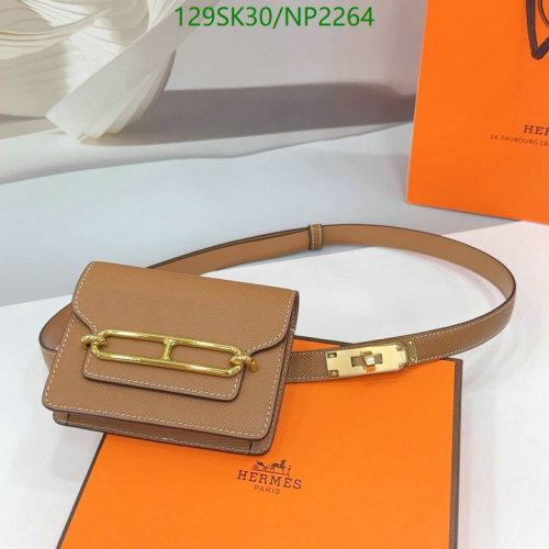 Hermès Tan Cowhide Belt Bag with Gold-Tone Hardware, Size One Size