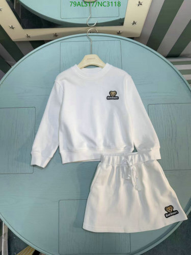 Burberry Kids White Sweatshirt & Skirt Set with Signature Bear Logo