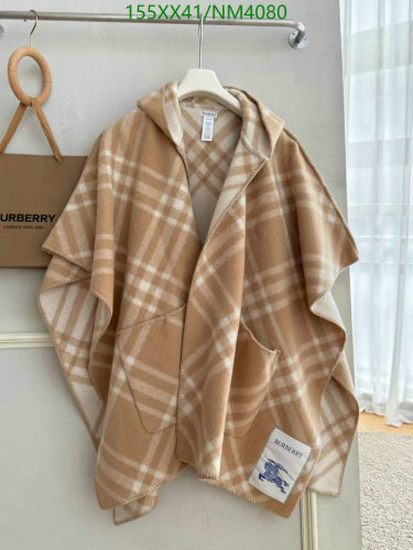 Burberry Cashmere Classic Check Cape Scarf with Hood 140-140cm