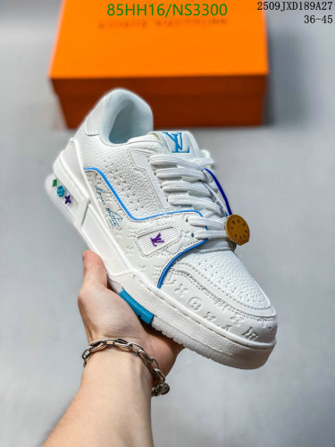 Louis Vuitton Unisex White Leather Low-Top Sneakers Size EU36-45