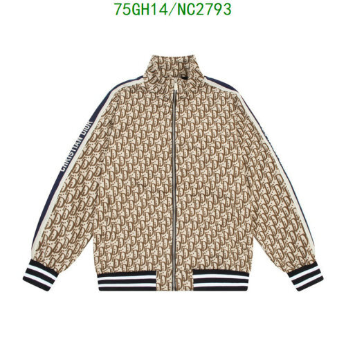 Dior Oblique Patterned Cotton Jacket with Striped Trim - Sizes XS to L