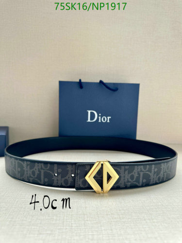 Dior Belt for Men, Cowhide Leather, 4.0cm Width, Iconic Buckle Design
