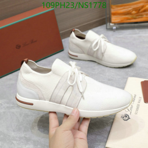 Loro Piana Men's White Cowhide & Wool Blend Lace-Up Sneakers, EU35-46