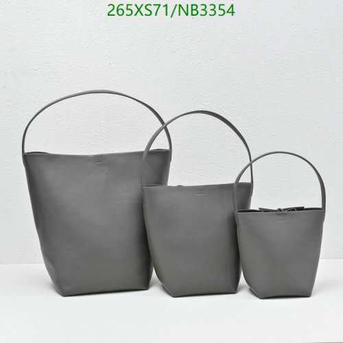 The Row N/S Park Tote Bag in Cowhide Leather, Minimalist Design, Gray Color