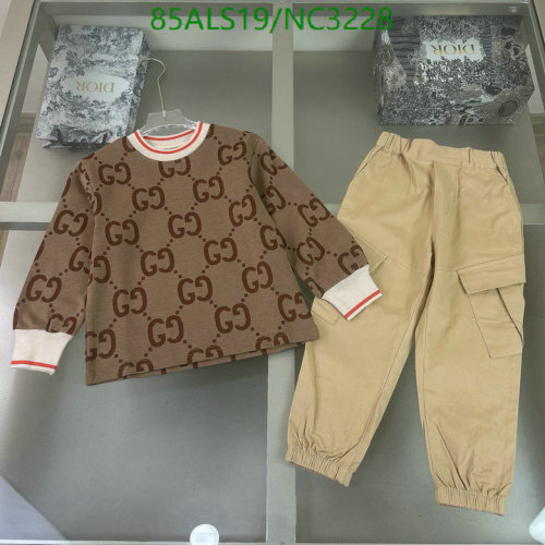 Gucci Kids Brown Logo Print Outfit, Long Sleeve Top and Cargo Pants Set
