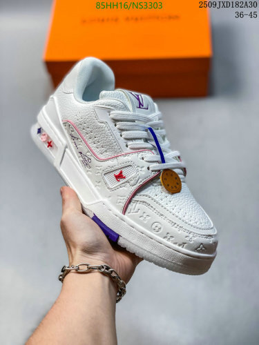 Louis Vuitton Unisex White Leather Low-Top Trainer Sneakers - EU36-45