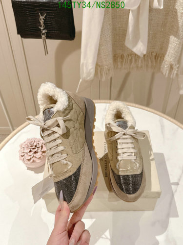 Brunello Cucinelli Women's Cowhide & Wool Blend Fashion Sneakers - EU35-42