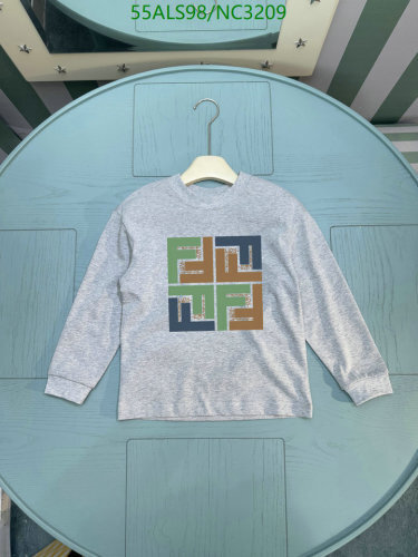 Fendi Kids' Long Sleeve T-Shirt with Signature Logo, Sizes 110-150