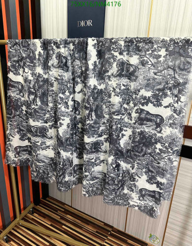 Dior Toile de Jouy Voyage Silk Cashmere Scarf 140 x 180 cm - Black & White