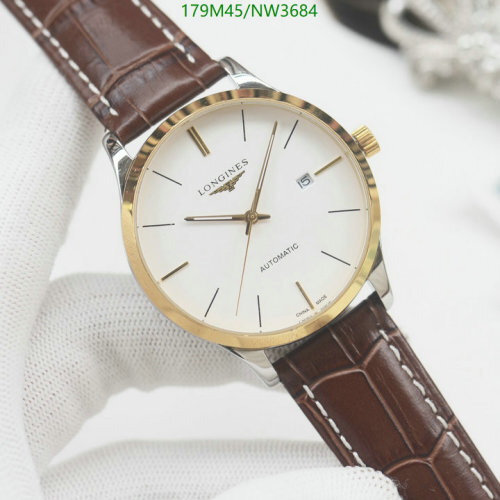 Longines Automatic Men's Watch, 40mm Stainless Steel Case with Leather Strap