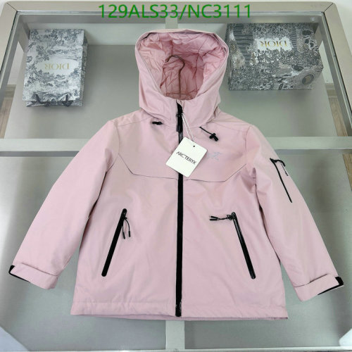 Arc'teryx Kids' Hooded Jacket Pink, Lightweight & Water-Resistant. Sizes: 120-190