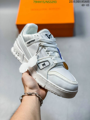 Louis Vuitton Men's White Leather Sneakers EU40-45 Fashionable & Comfortable