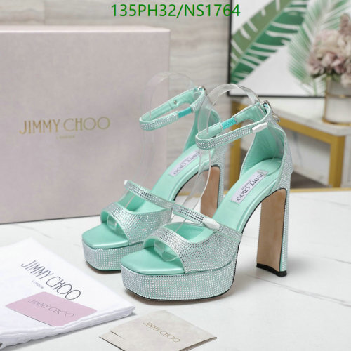 Jimmy Choo Women's Platform Sandals Sheepskin Leather Rhinestone Size EU35-42