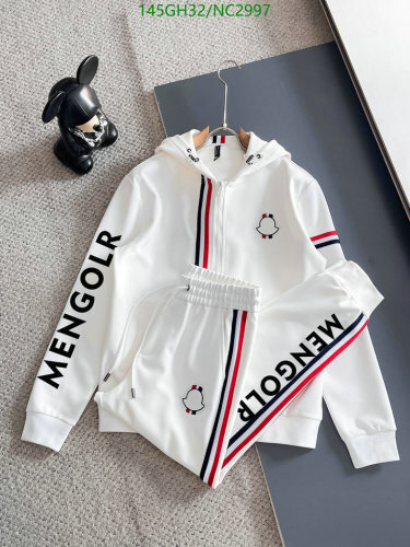 Moncler Men's White Cotton Blend Tracksuit with Logo Detail - Sizes M to 3XL