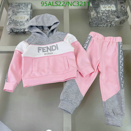 Fendi Kids Pink & Gray Logo Hoodie Tracksuit Set - Sizes 100-150