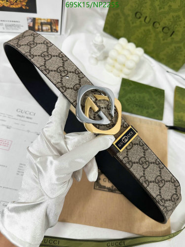 Gucci Belt In Brown Leather With Double G Buckle, 3.5cm Width