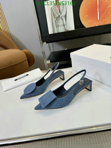 Jacquemus Women's Blue Denim Slingback Pumps with Block Heel - EU35-EU41