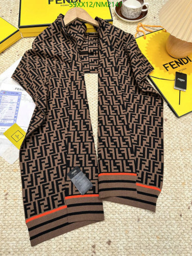 Fendi Cashmere & Wool Scarf - Iconic FF Logo, 180cm Length - Stylish & Warm