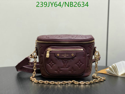 Louis Vuitton Embossed Leather Vanity Bag with Chain Strap - Bordeaux