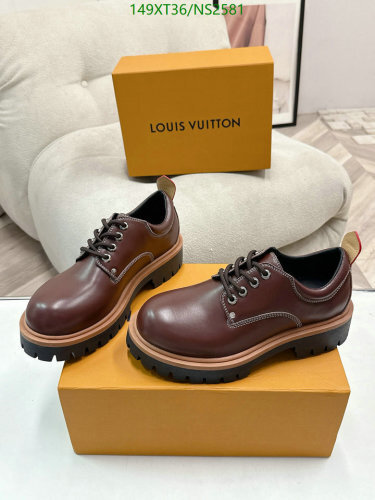 Louis Vuitton Men's Brown Leather Lace-Up Shoes - Stylish & Durable