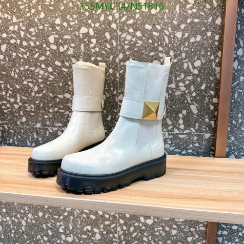 Women's Leather Ankle Boots with Studded Strap and Chunky Platform Sole