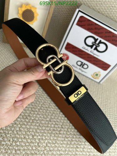 Salvatore Ferragamo Reversible Leather Belt with Signature Buckle, 3.5cm