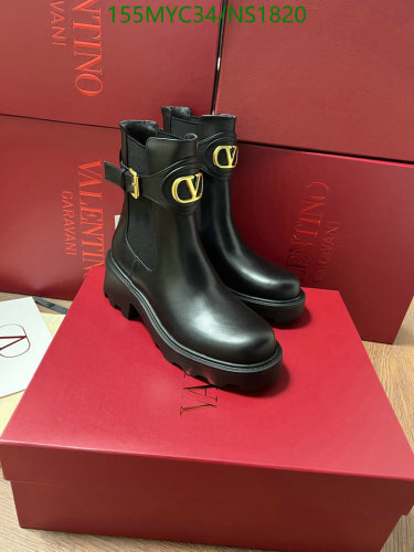 Valentino Garavani Women's Black Leather Boots, EU35-40, Heel Height 5.5cm