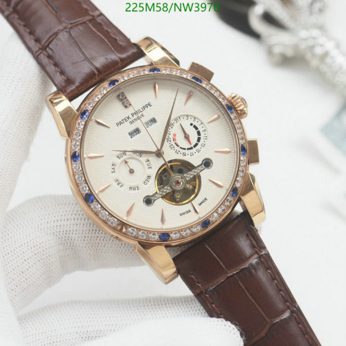 Patek Philippe Automatic Movement Watch, 42mm Stainless Steel, Brown Leather Strap