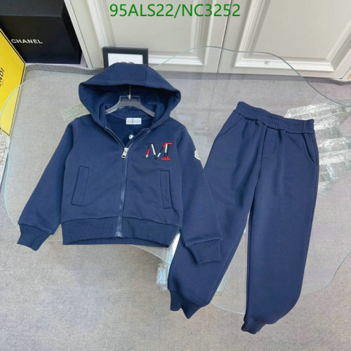 Moncler Kids' Blue Cotton Tracksuit with Logo Appliqué, Sizes 100-170