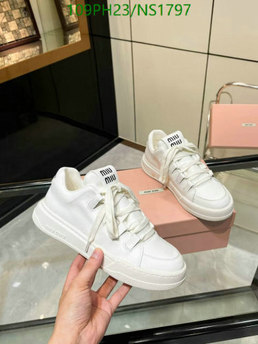 Miu Miu Women's White Leather Platform Sneakers - EU Size 35-40