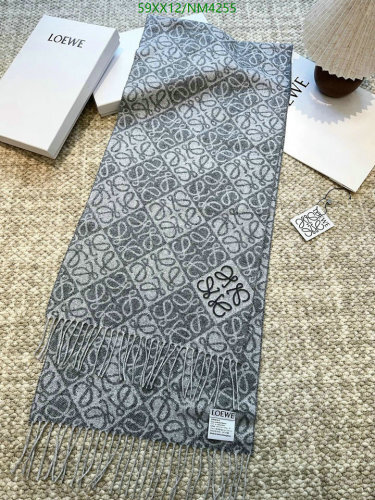 Loewe Anagram Cashmere Wool Scarf, 180cm, Gray - Cozy & Luxurious