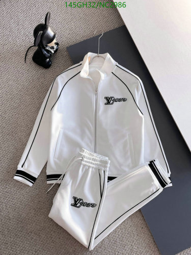 Louis Vuitton White Tracksuit with Black Piping, Sizes M-3XL, Stylish & Comfortable