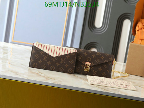 Louis Vuitton Monogram Coated Canvas Baguette with Genuine Leather, 23 x 11 x 2 cm