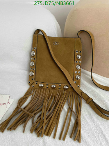 Valentino Garavani Suede Fringe Shoulder Bag With Silver-Tone Hardware