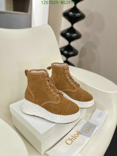 Chloé Women's Brown Suede & Wool Lace-Up Ankle Boots - EU 35-41