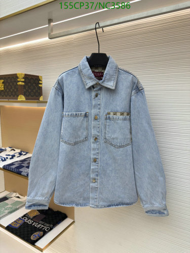 Gucci Denim Shirt with GG Pocket Detail - Light Blue Wash, Sizes 46-52