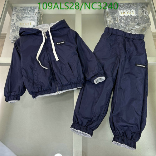 Miu Miu Kids' Navy Blue Tracksuit - Windbreaker Jacket & Pants Set