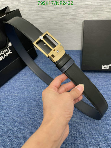 Montblanc Belt | Cowhide Leather | Gold-Tone Buckle | NP2422