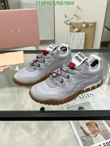 Miu Miu Women's Suede & Sheepskin Trim Sneakers - Grey, EU35-EU41