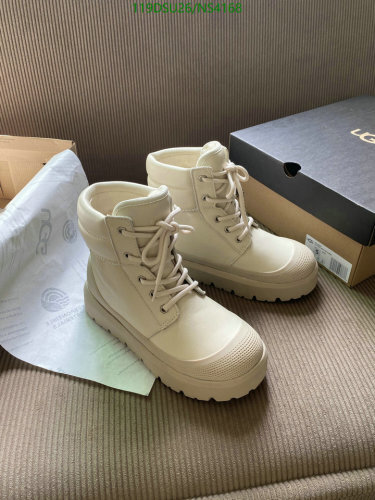 UGG Women's Cream Leather Lace-Up Ankle Boots - Wool & Cowhide, EU35-45