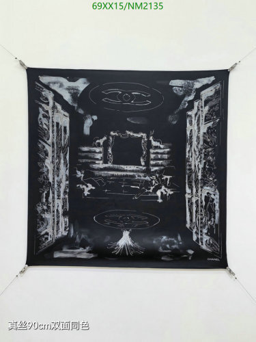 Chanel Silk Scarf 90x90cm - Elegant Design, Luxurious Feel - NM2135
