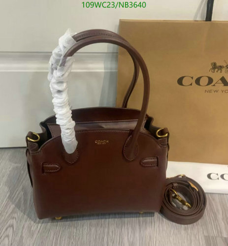 Coach Genuine Leather Satchel Bag, Brown, 31*22*11cm