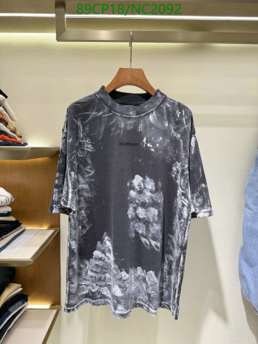 Balenciaga Distressed Print T-Shirt - Stylish Short Sleeve Tee for Men