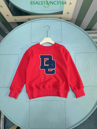 D&G Kids' Red Cotton Sweatshirt with 'DG' Logo, Sizes 100-150
