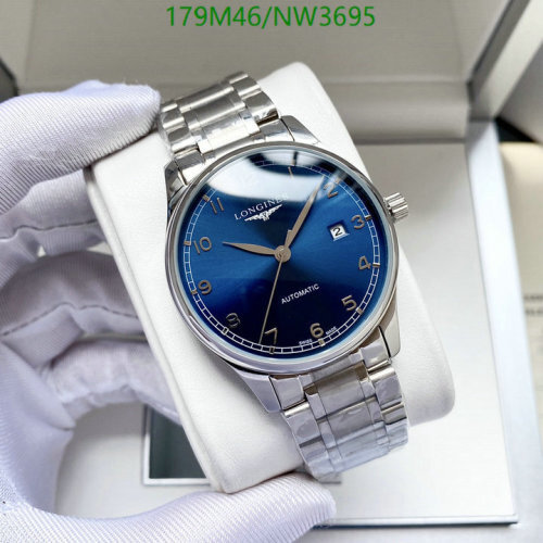 Longines Men's Watch with Blue Dial, Stainless Steel Band - Automatic Movement