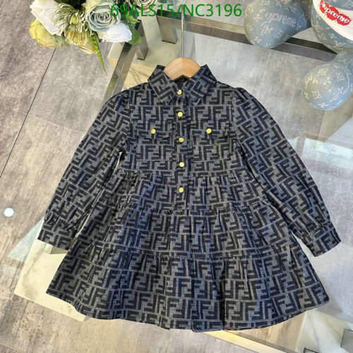 Fendi Kids FF Logo Print Long Sleeve Dress - Stylish Designer Apparel